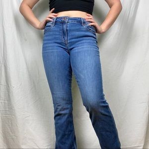 old navy blue boot cut mid-rise jeans